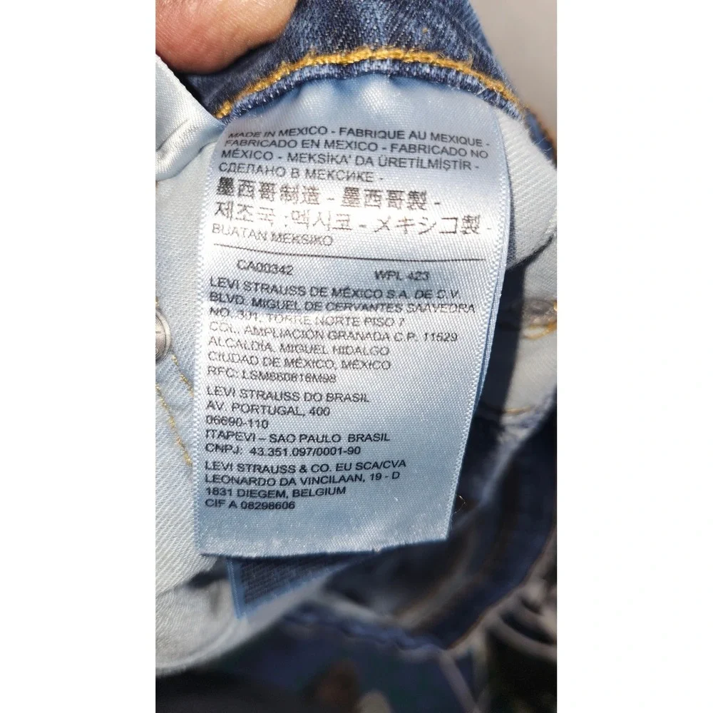 Levi Strauss 501 Original Fit Mens Jeans Dark Wash Button‎ Fly W38 L33